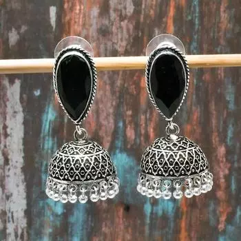 Ювелирные серьги ручной работы из стерлингового серебра 925 пробы с черной шпинелью и драгоценными камнями на День Благодарения 1.70 Inches чёрный