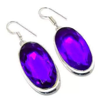 Ювелирные серьги ручной работы из стерлингового серебра 925 пробы с розовым аметистом 2,09 дюйма s9A45