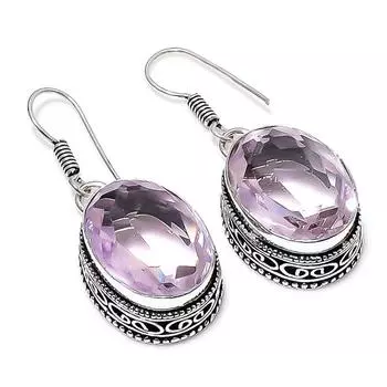 Ювелирные серьги ручной работы из стерлингового серебра 925 пробы с розовым кунцитом 1,50 1.5 розовый