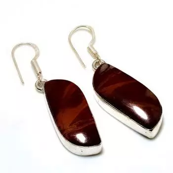 Ювелирные серьги ручной работы Noreena Jasper с драгоценным камнем 925 пробы, посеребренные, 1,89 дюйма