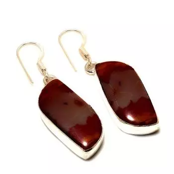 Ювелирные серьги ручной работы Noreena Jasper с драгоценным камнем 925 пробы, посеребренные, 1,89 дюйма