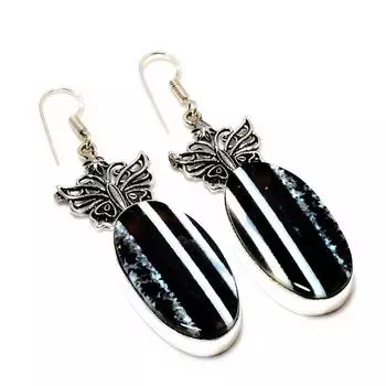 Ювелирные серьги ручной работы Owhyee с опалом 925 пробы, посеребренные, 2,5 дюйма