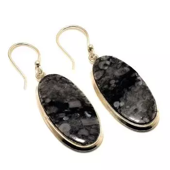 Ювелирные серьги ручной работы с агатом 925 пробы, посеребренные, 1,89 дюйма, океанский дым