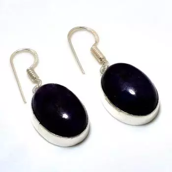 Ювелирные серьги ручной работы с аметистом 925 пробы, посеребренные, 1,32 дюйма