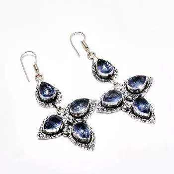 Ювелирные серьги ручной работы с аметистом, посеребренные 925 пробы, 2,65 дюйма