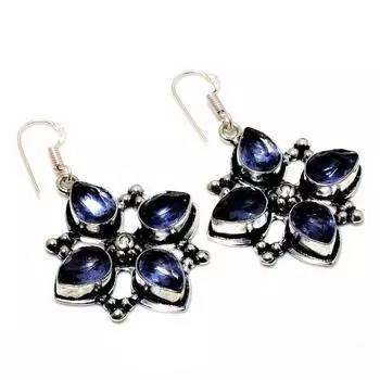 Ювелирные серьги ручной работы с аметистом 925 пробы, посеребренные, 1,89 дюйма