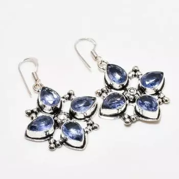 Ювелирные серьги ручной работы с аметистом, посеребренные 925 пробы, 1,89 дюйма