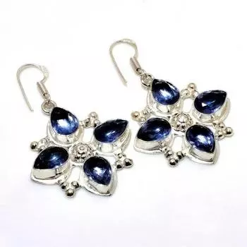 Ювелирные серьги ручной работы с аметистом 925 пробы, посеребренные, 1,89 дюйма