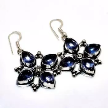 Ювелирные серьги ручной работы с аметистом 925 пробы, посеребренные, 1,89 дюйма