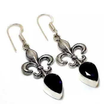 Ювелирные серьги ручной работы с аметистом 925 пробы, посеребренные, 1,89 дюйма