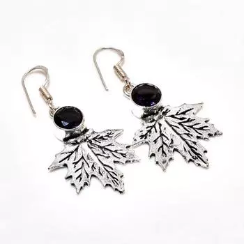 Ювелирные серьги ручной работы с аметистом, посеребренные 925 пробы, 1,89 дюйма