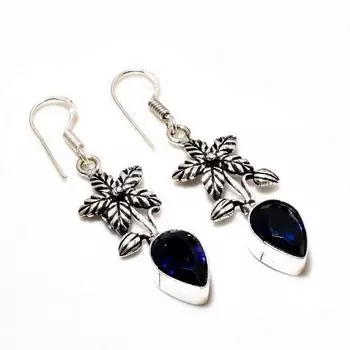 Ювелирные серьги ручной работы с аметистом, посеребренные 925 пробы, 1,89 дюйма