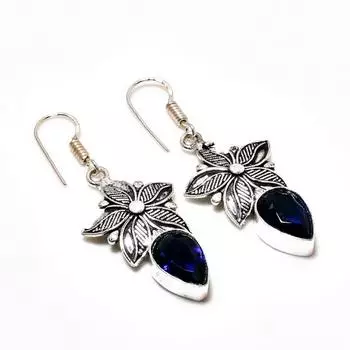 Ювелирные серьги ручной работы с аметистом, посеребренные 925 пробы, 1,89 дюйма