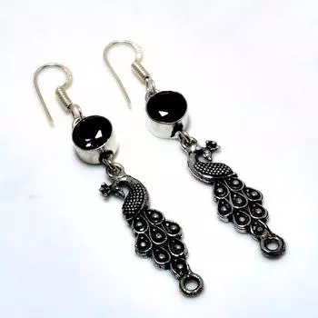 Ювелирные серьги ручной работы с аметистом 925 пробы, посеребренные, 2,38 дюйма