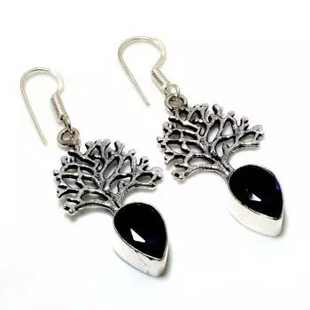 Ювелирные серьги ручной работы с аметистом 925 пробы, посеребренные, 1,89 дюйма