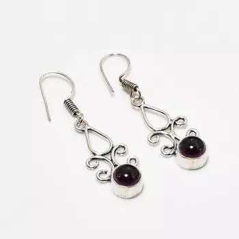 Ювелирные серьги ручной работы с аметистом, посеребренные 925 пробы, 1,70 дюйма