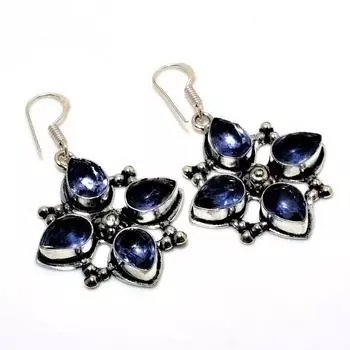 Ювелирные серьги ручной работы с аметистом 925 пробы, посеребренные, 1,89 дюйма