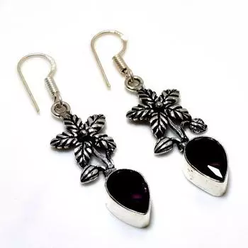 Ювелирные серьги ручной работы с аметистом 925 пробы, посеребренные, 1,89 дюйма