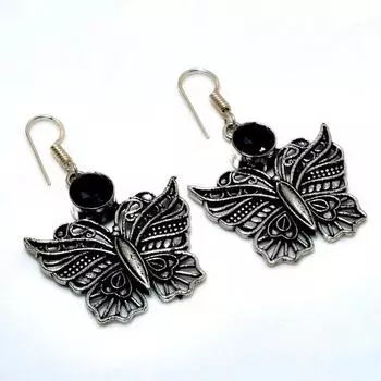 Ювелирные серьги ручной работы с аметистом 925 пробы, посеребренные, 1,89 дюйма