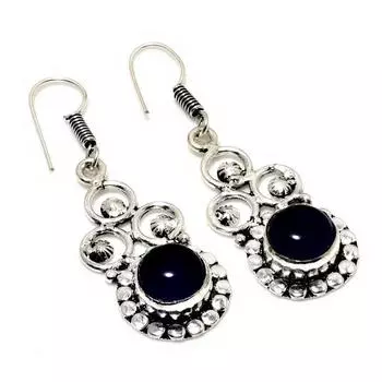 Ювелирные серьги ручной работы с аметистом 925 пробы, посеребренные, 1,89 дюйма