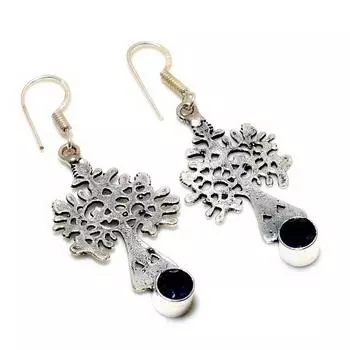 Ювелирные серьги ручной работы с аметистом 925 пробы, посеребренные, 2,08 дюйма