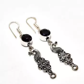 Ювелирные серьги ручной работы с аметистом, посеребренные 925 пробы, 2,38 дюйма