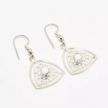 Ювелирные серьги ручной работы с белым кораллом, посеребренные 925 пробы, 1,70 дюйма