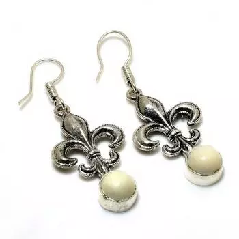 Ювелирные серьги ручной работы с белым кораллом 925 пробы, посеребренные, 1,89 дюйма