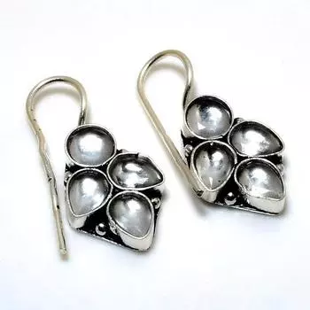 Ювелирные серьги ручной работы с белым топазом 925 пробы, посеребренные, 1,13 дюйма