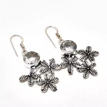 Ювелирные серьги ручной работы с белым топазом, посеребренные 925 пробы, 1,89 дюйма