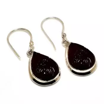 Ювелирные серьги ручной работы с черным ониксом 925 пробы, посеребренные, 1,70 дюйма