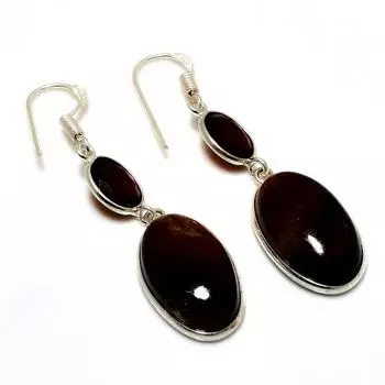 Ювелирные серьги ручной работы с цитрином 925 пробы, тигровый глаз, посеребренные, 1,89 дюйма