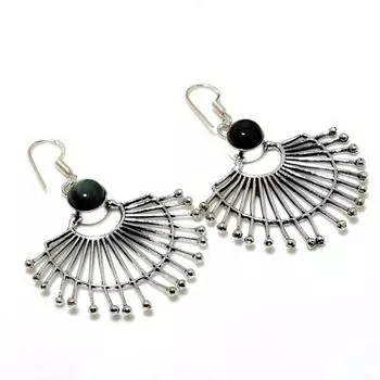 Ювелирные серьги ручной работы с драгоценным камнем Лабрадорит 925 пробы, посеребренные, 2,12 дюйма