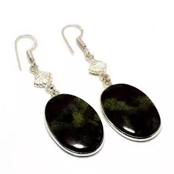 Ювелирные серьги ручной работы с драгоценным камнем «Кровь дракона» 925 пробы, посеребренные, 2,27 дюйма