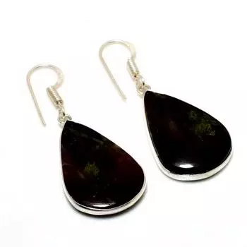 Ювелирные серьги ручной работы с драгоценным камнем «Кровь дракона» 925 пробы, посеребренные, 1,51 дюйма