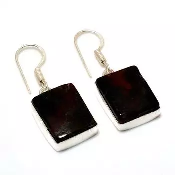 Ювелирные серьги ручной работы с драгоценным камнем «Кровь дракона» 925 пробы, посеребренные, 1,36 дюйма