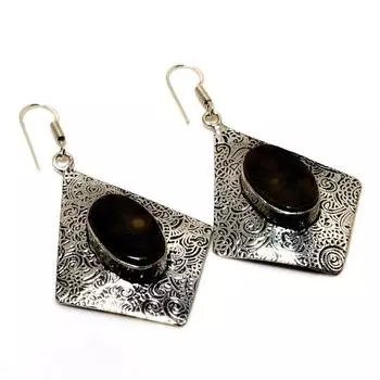 Ювелирные серьги ручной работы с драгоценным камнем Curpitboulder Opal 925, посеребренные, 2,5 дюйма