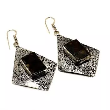 Ювелирные серьги ручной работы с драгоценным камнем Curpitboulder Opal 925, посеребренные, 2,5 дюйма