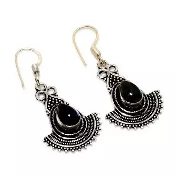 Ювелирные серьги ручной работы с драгоценным камнем Лабрадорит 925 пробы, посеребренные, 1,70 дюйма