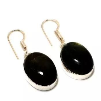 Ювелирные серьги ручной работы с драгоценным камнем Лабрадорит 925 пробы, посеребренные, 1,51 дюйма