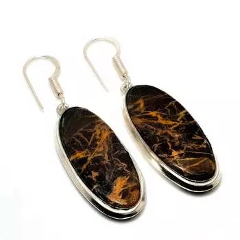 Ювелирные серьги ручной работы с драгоценным камнем Sonora Sunrise 925 пробы, посеребренные, 1,89 дюйма