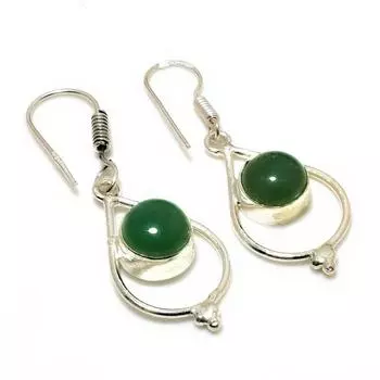 Ювелирные серьги ручной работы с драгоценным камнем аквамарин 925 пробы, посеребренные, 1,70 дюйма