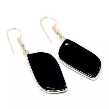 Ювелирные серьги ручной работы с драгоценным камнем содалитом 925 пробы, посеребренные, 1,89 дюйма