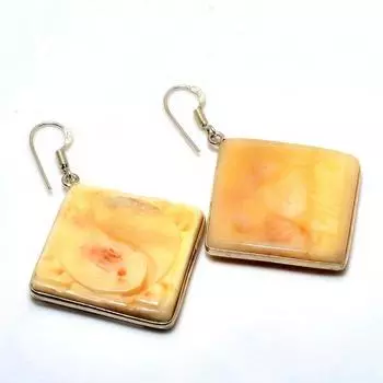 Ювелирные серьги ручной работы с драгоценным камеем 925 пробы, посеребренные, 1,89 дюйма