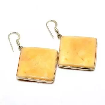 Ювелирные серьги ручной работы с драгоценным камеем 925 пробы, посеребренные, 2,08 дюйма