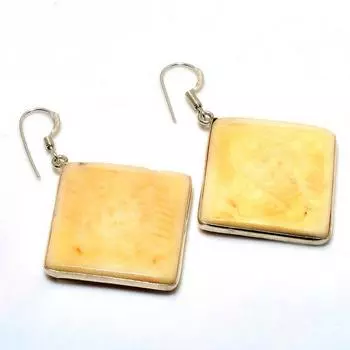 Ювелирные серьги ручной работы с драгоценным камеем 925 пробы, посеребренные, 1,89 дюйма