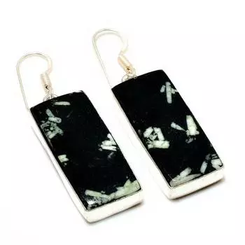 Ювелирные серьги ручной работы с драгоценным камнем хризантема 925 пробы, посеребренные, 1,89 дюйма