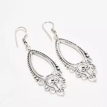 Ювелирные серьги ручной работы с драгоценным камнем в винтажном стиле, посеребренные 925 пробы, 2,46 дюйма