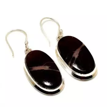 Ювелирные серьги ручной работы с драгоценным камнем 925 пробы капучино и яшмой, посеребренные, 1,70 дюйма