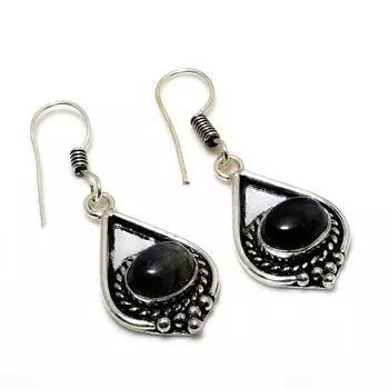 Ювелирные серьги ручной работы с драгоценным камнем Лабрадорит 925 пробы, посеребренные, 1,51 дюйма